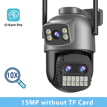 15MP Wifi Camera PTZ Outdoor Dual Screen 10X Digital Zoom Human Detection 10MP Security IP Camera Surveillance