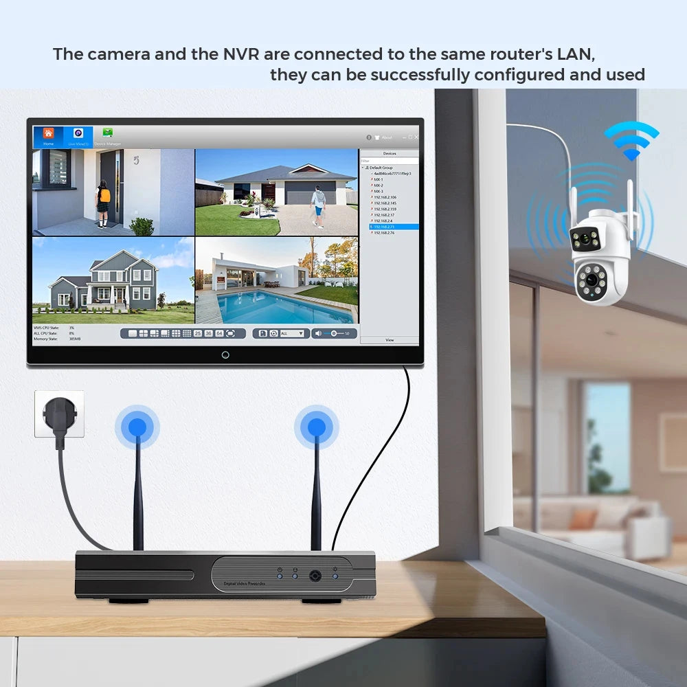 4K 8MP Wifi Camera PTZ Outdoor Dual Screen Human Detection Dual Lenses 10MP Security Protection IP Camera Audio O-Kam Pro