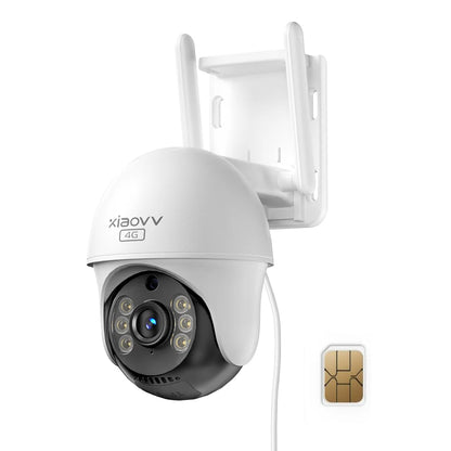 4G LTE Outdoor Camera with Full Color Night Vision Two way-audio PTZ 2K Camera