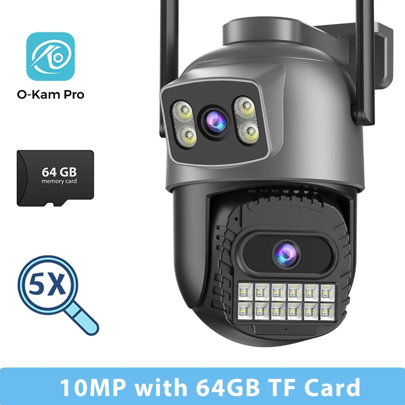 15MP Wifi Camera PTZ Outdoor Dual Screen 10X Digital Zoom Human Detection 10MP Security IP Camera Surveillance