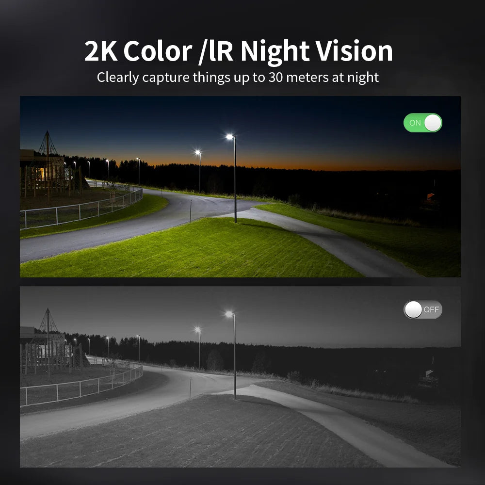 4G LTE Outdoor Camera with Full Color Night Vision Two way-audio PTZ 2K Camera