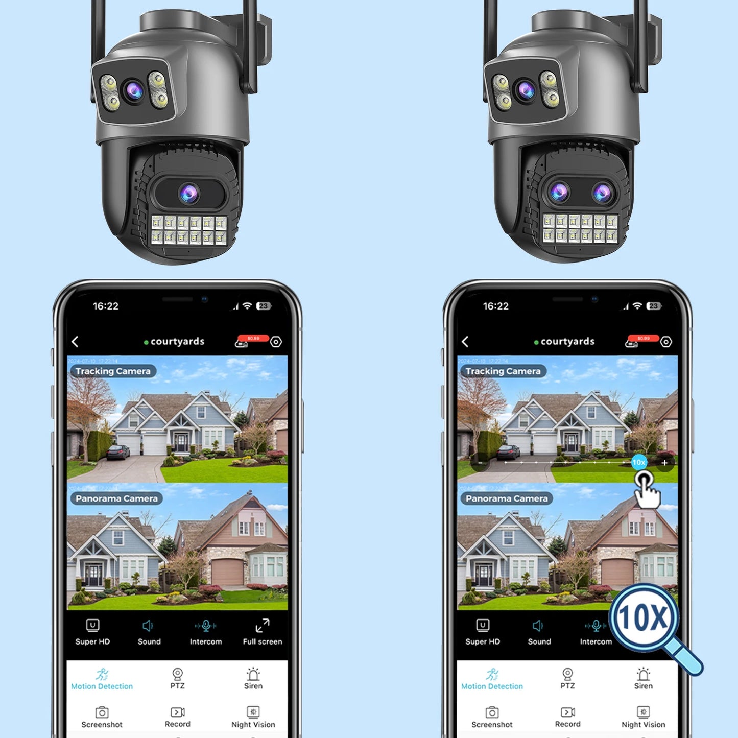 15MP Wifi Camera PTZ Outdoor Dual Screen 10X Digital Zoom Human Detection 10MP Security IP Camera Surveillance