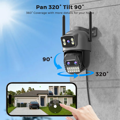 15MP Wifi Camera PTZ Outdoor Dual Screen 10X Digital Zoom Human Detection 10MP Security IP Camera Surveillance