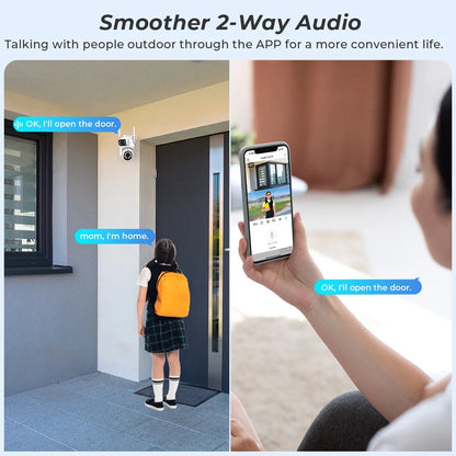 4K 8MP Wifi Camera PTZ Outdoor Dual Screen Human Detection Dual Lenses 10MP Security Protection IP Camera Audio O-Kam Pro
