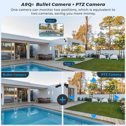 4K 8MP Wifi Camera PTZ Outdoor Dual Screen Human Detection Dual Lenses 10MP Security Protection IP Camera Audio O-Kam Pro